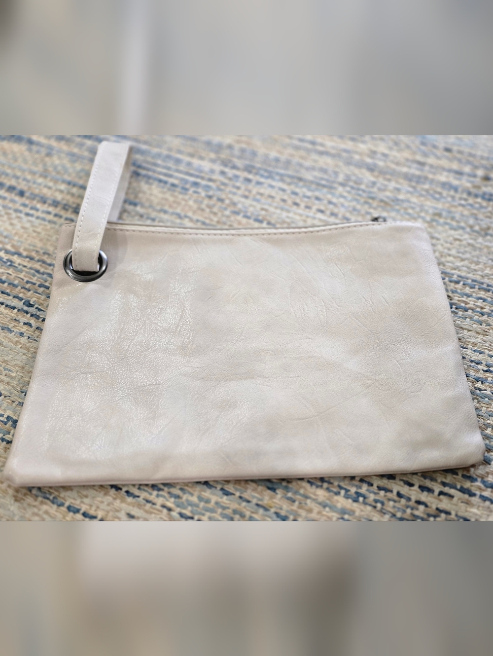 Minimalist Cream Wristlet Clutch